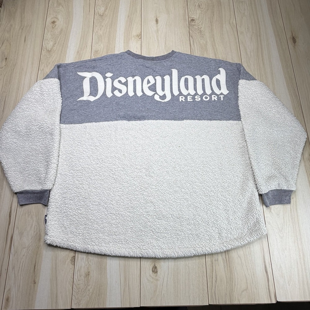 Disney Parks Adults Sherpa Sweater Gray Size XXL Knit Spirit Jersey